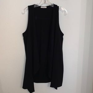 Lush Black Sleeveless Draped Vest